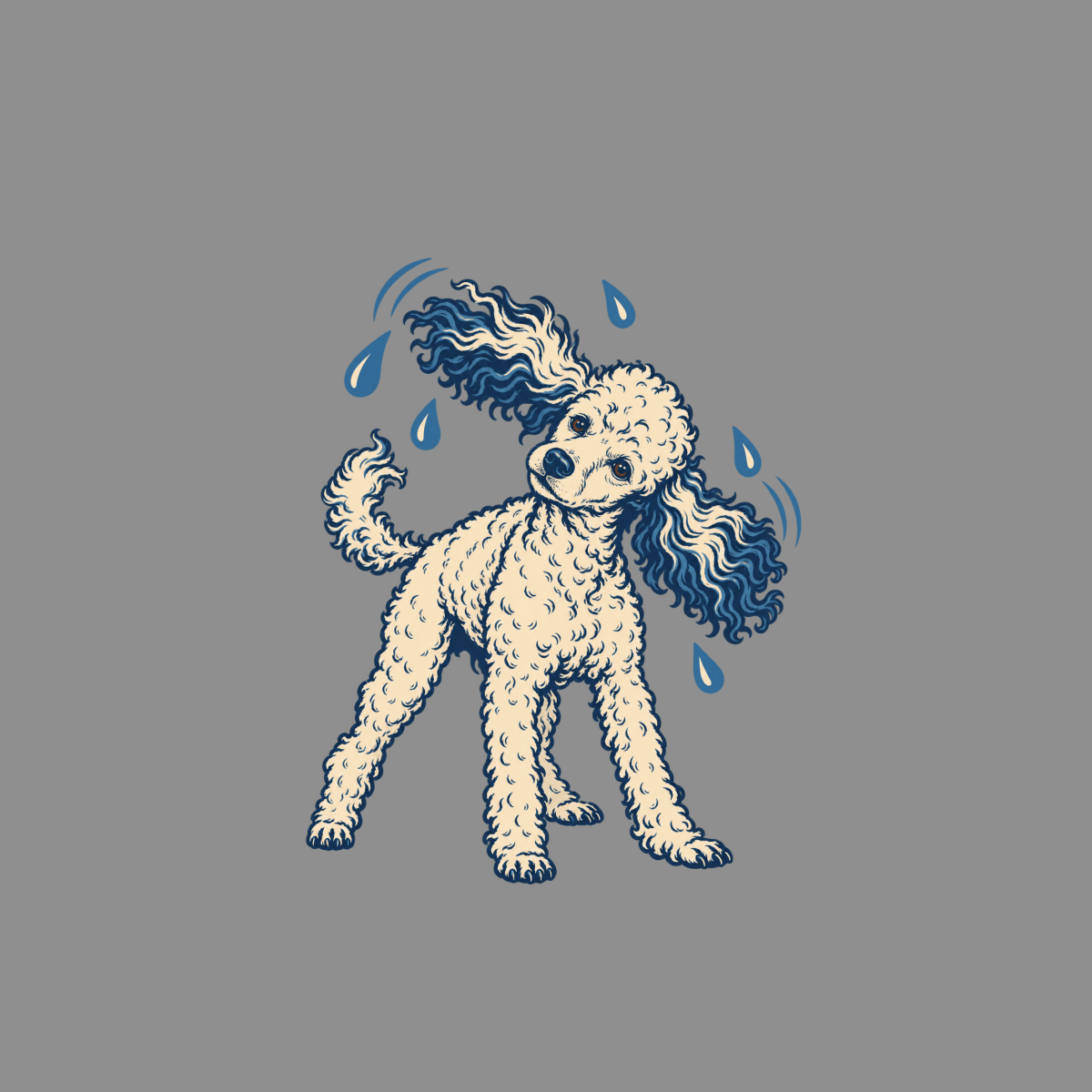 T-shirt Playful Poodle Shake T-Shirt Poodle Splash Graphic T-Shirt | Premium Apparel