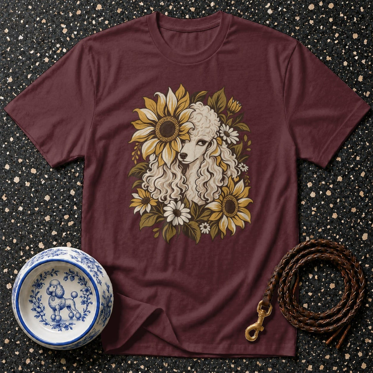 T-shirt Sunflower Poodle Bloom T-Shirt Poodle Sunflower T-Shirt | Premium Dog Apparel