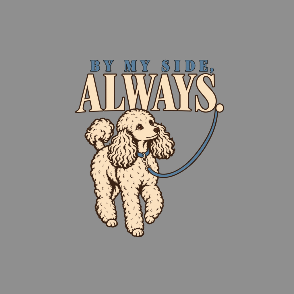 T-shirt By My Side Poodle T-Shirt Poodle Graphic T-Shirt | Vintage Dog Lover Tee