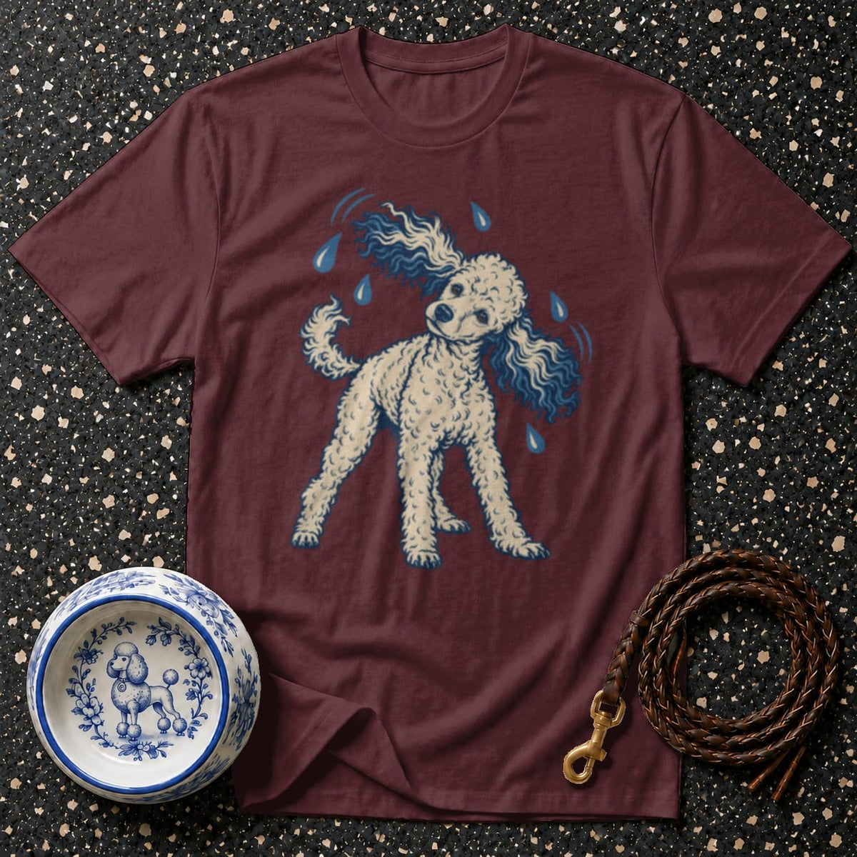 T-shirt Playful Poodle Shake T-Shirt Poodle Splash Graphic T-Shirt | Premium Apparel
