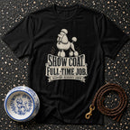 Black t-shirt with poodle graphic and text "SHOW COAT. FULL-TIME JOB."