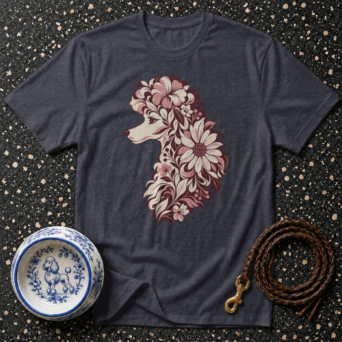 T-shirt Botanical Floral Poodle T-Shirt Floral Poodle T-Shirt | Premium Dog Apparel