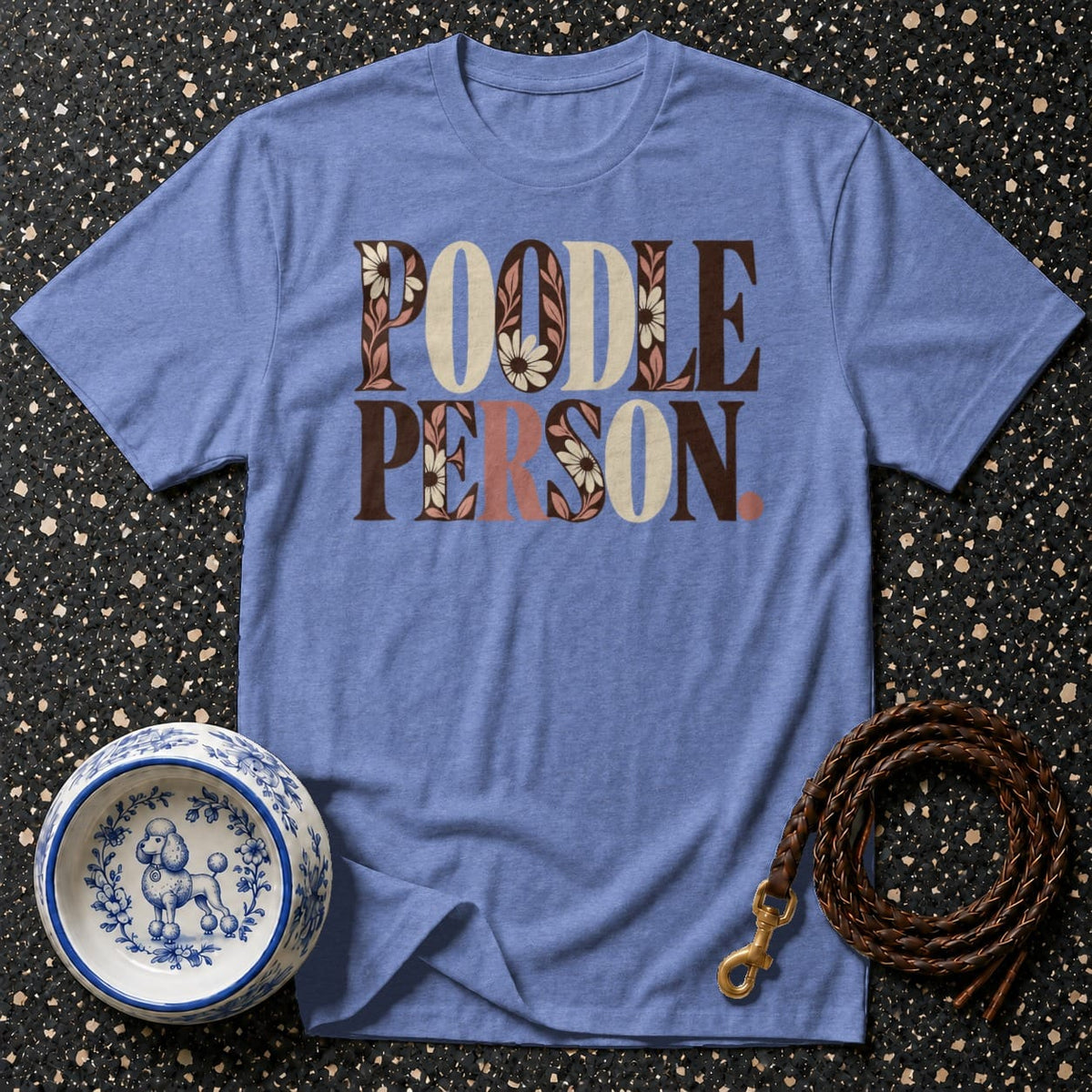 T-shirt Retro Floral Poodle Person T-Shirt Poodle Person T-Shirt | Dog Lover Apparel