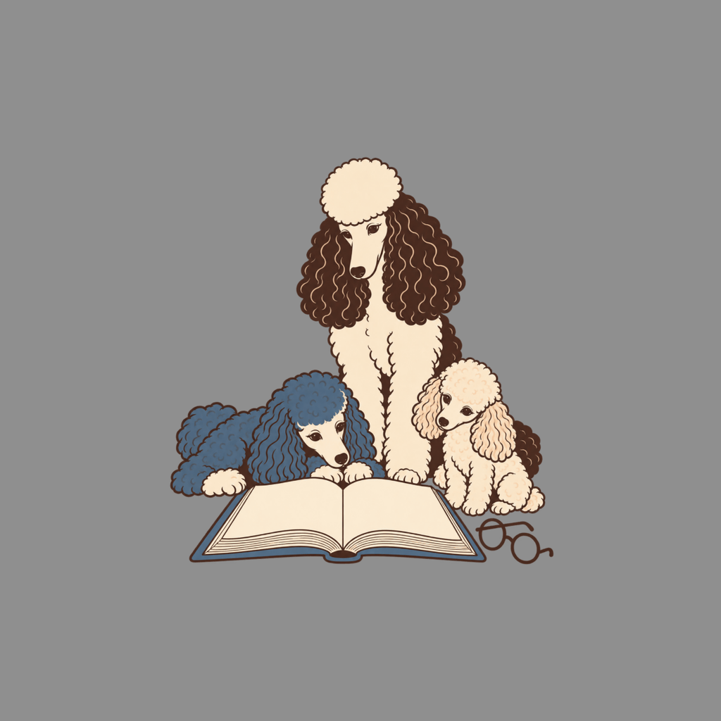 T-shirt Poodle Book Club T-Shirt Poodle Reading T-Shirt | Whimsical Dog Apparel