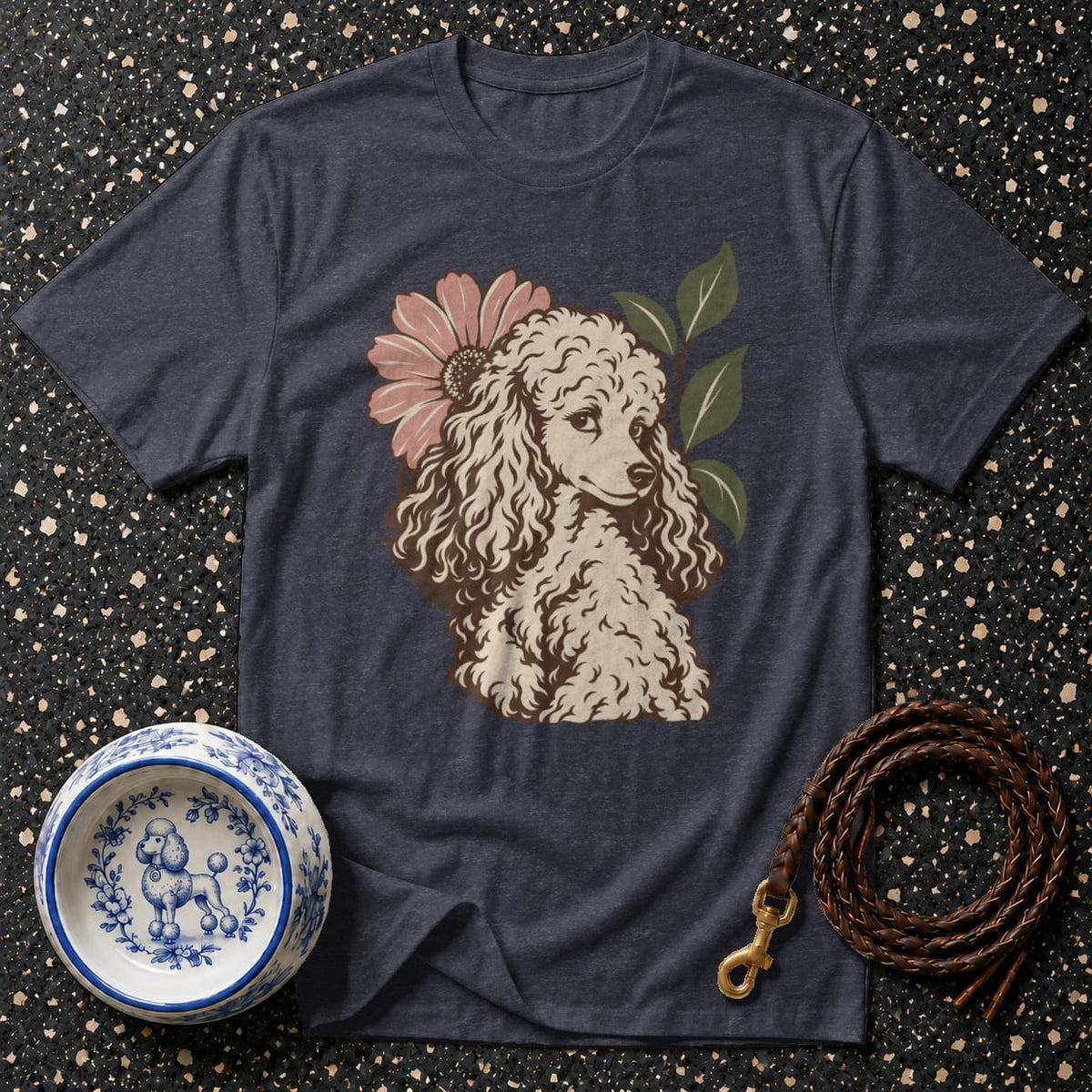 T-shirt Vintage Floral Poodle T-Shirt Vintage Poodle T-Shirt | Floral Dog Graphic Tee