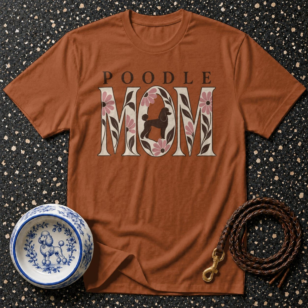 T-shirt Retro Floral Poodle Mom T-Shirt Poodle Mom T-Shirt | Floral Dog Lover Apparel