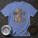 T-shirt Whimsical Poodle & Coffee Obsession T-Shirt Sip Coffee Pet Poodles T-Shirt | Caffeine & Curls