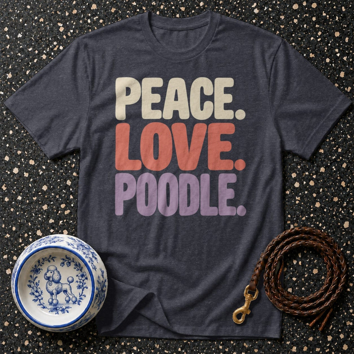 T-shirt Peace Love Poodle Retro T-Shirt Peace Love Poodle T-Shirt | Premium Dog Apparel