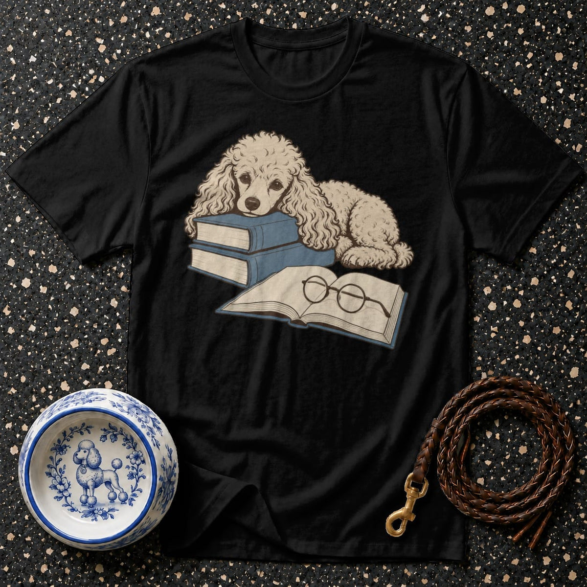 T-shirt Literary Poodle Bookworm T-Shirt Poodle Reading T-Shirt | Bookish Dog Apparel
