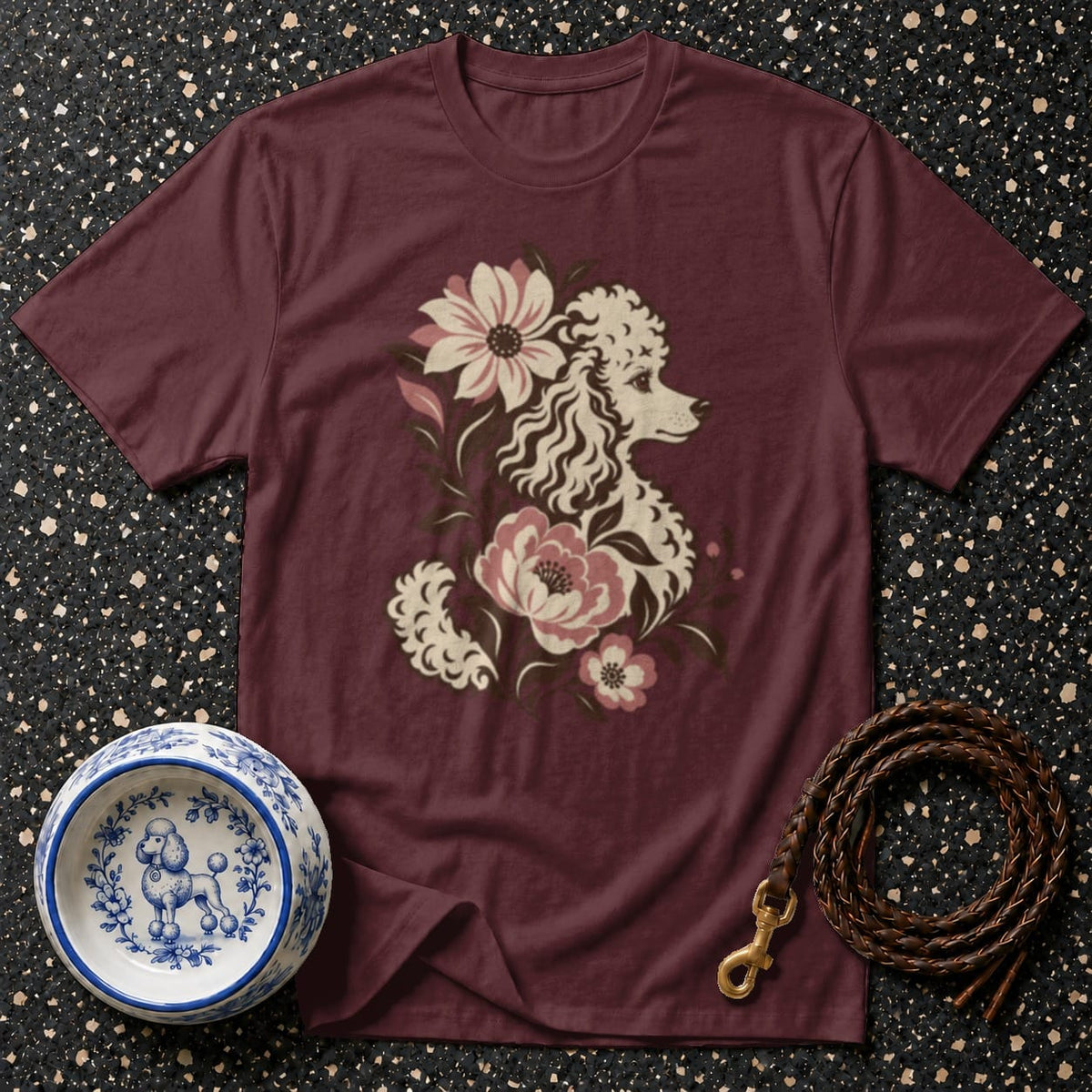 T-shirt Vintage Floral Poodle T-Shirt Vintage Poodle Floral T-Shirt | Retro Dog Art Tee