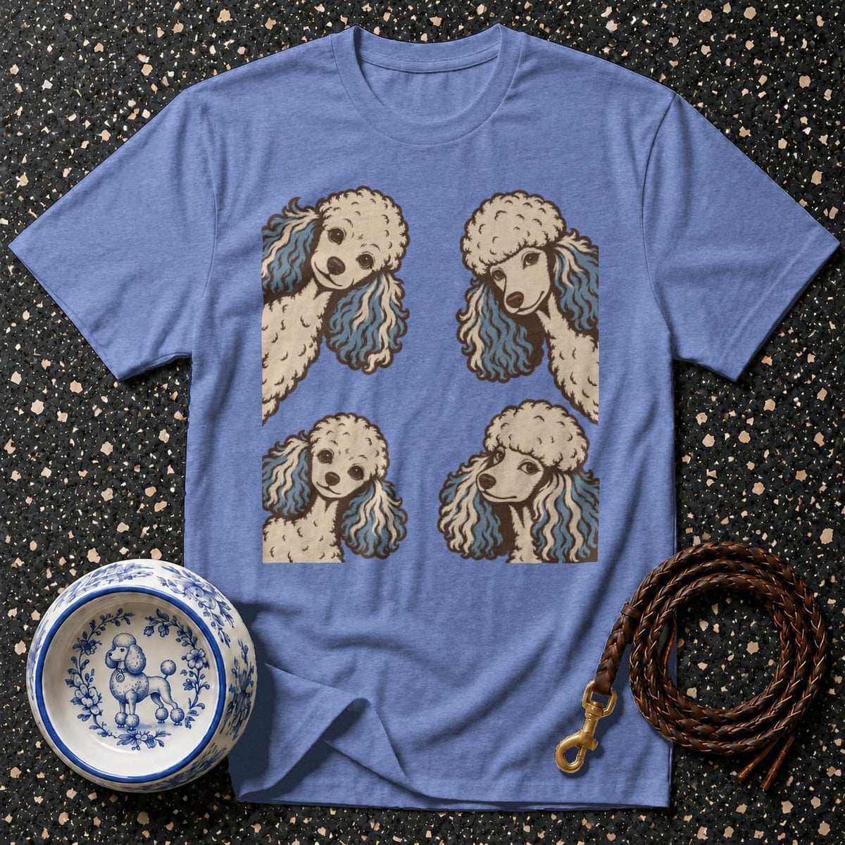 T-shirt Vintage Poodle Graphic T-Shirt Poodle Portrait T-Shirt | Adorable Dog Apparel
