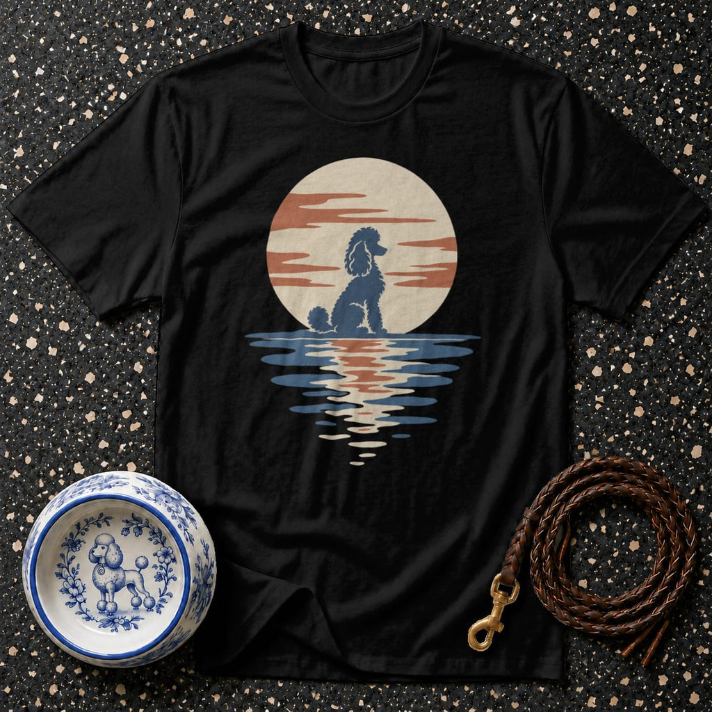 T-shirt Retro Sunset Poodle T-Shirt Poodle Sunset T-Shirt | Premium Dog Apparel