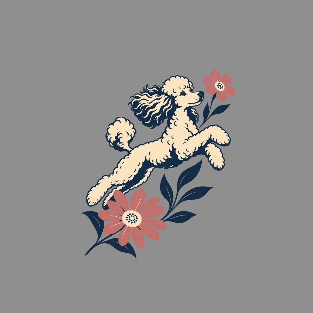 T-shirt Vintage Floral Poodle T-Shirt Vintage Poodle T-Shirt | Retro Floral Dog Tee
