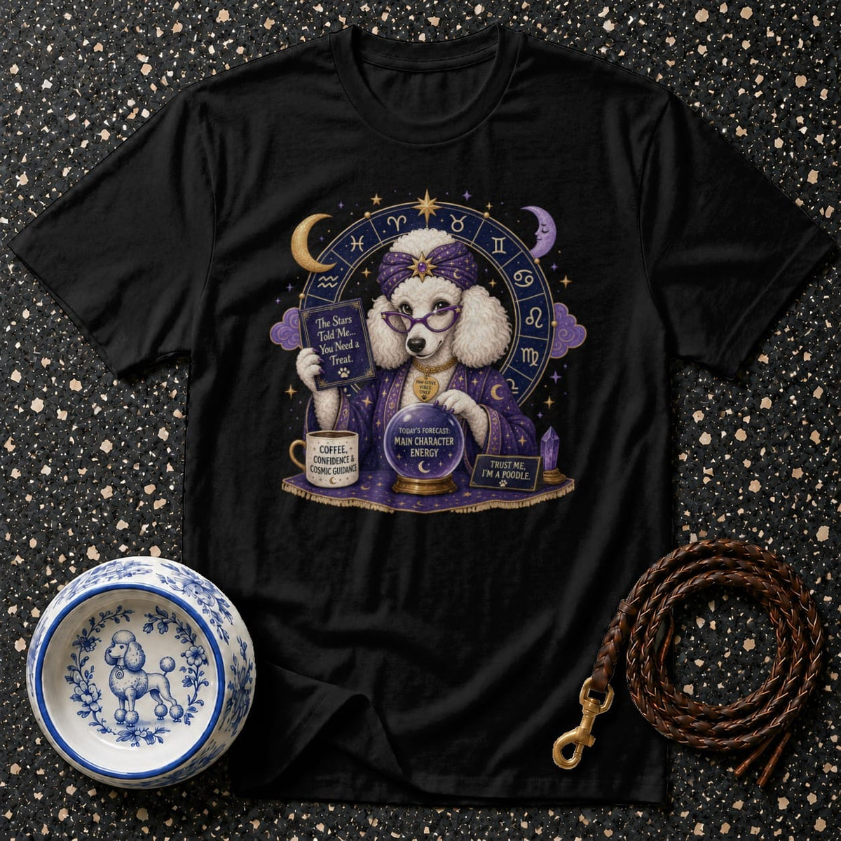 T-shirt Cosmic Fortune Poodle T-Shirt Poodle Fortune Teller T-Shirt | Cosmic Dog Lover Gift