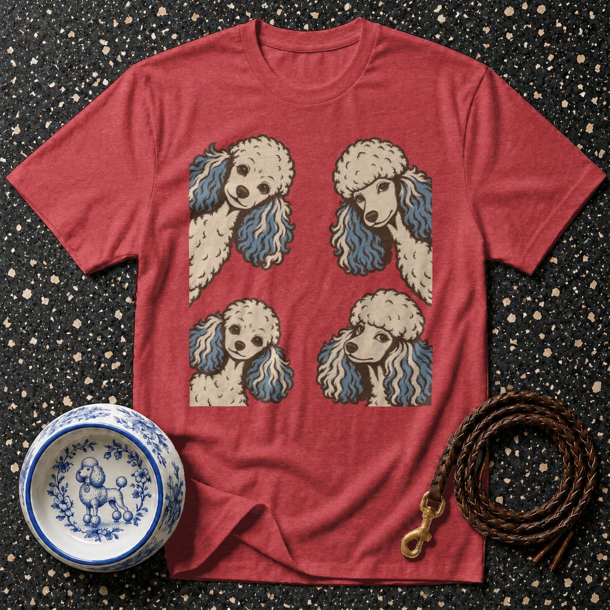 T-shirt Vintage Poodle Graphic T-Shirt Poodle Portrait T-Shirt | Adorable Dog Apparel