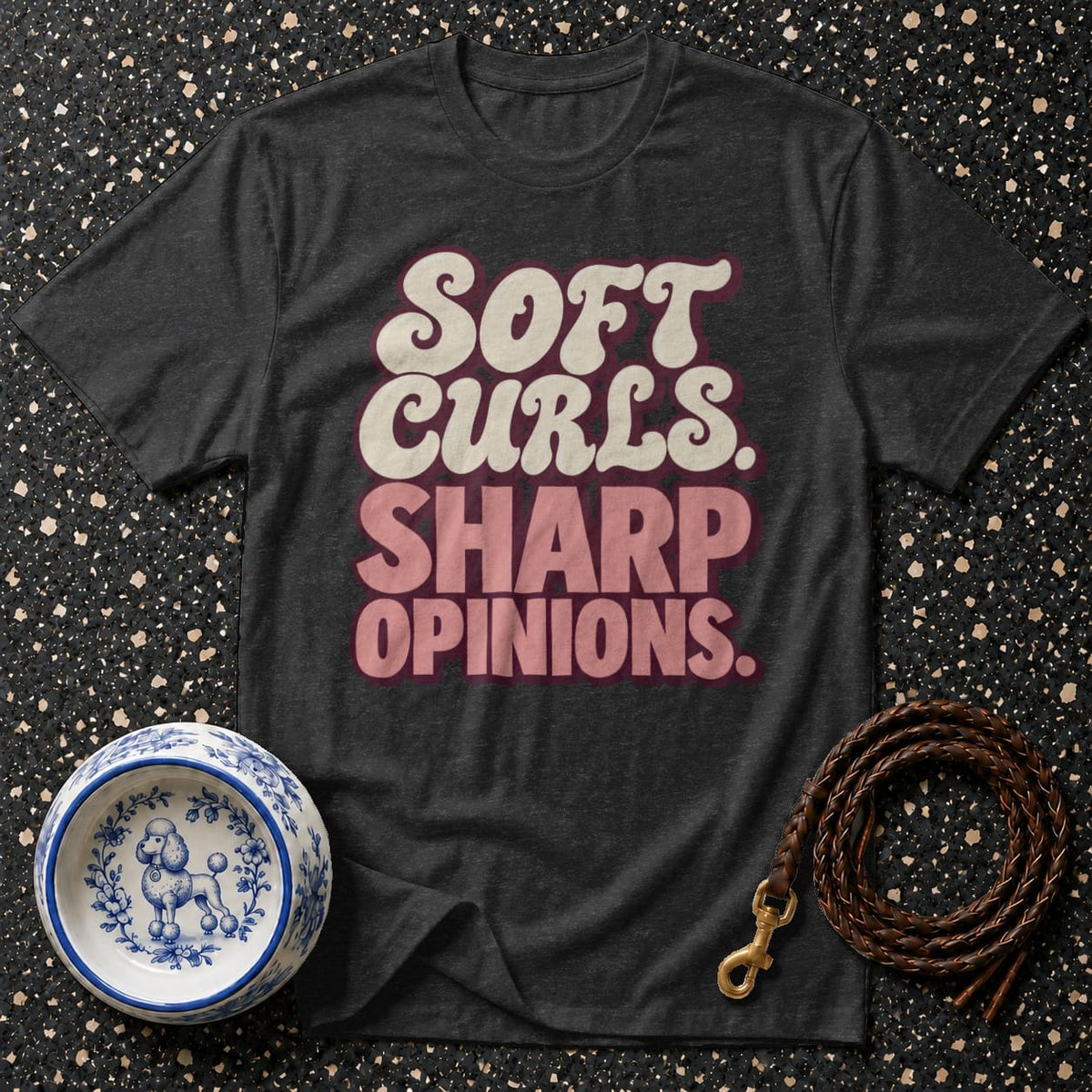 T-shirt Soft Curls Sharp Opinions Retro T-Shirt Soft Curls Sharp Opinions T-Shirt | Poodle Lover Gift