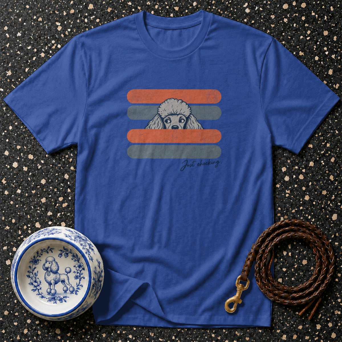 Just Checking Retro Poodle T-Shirt