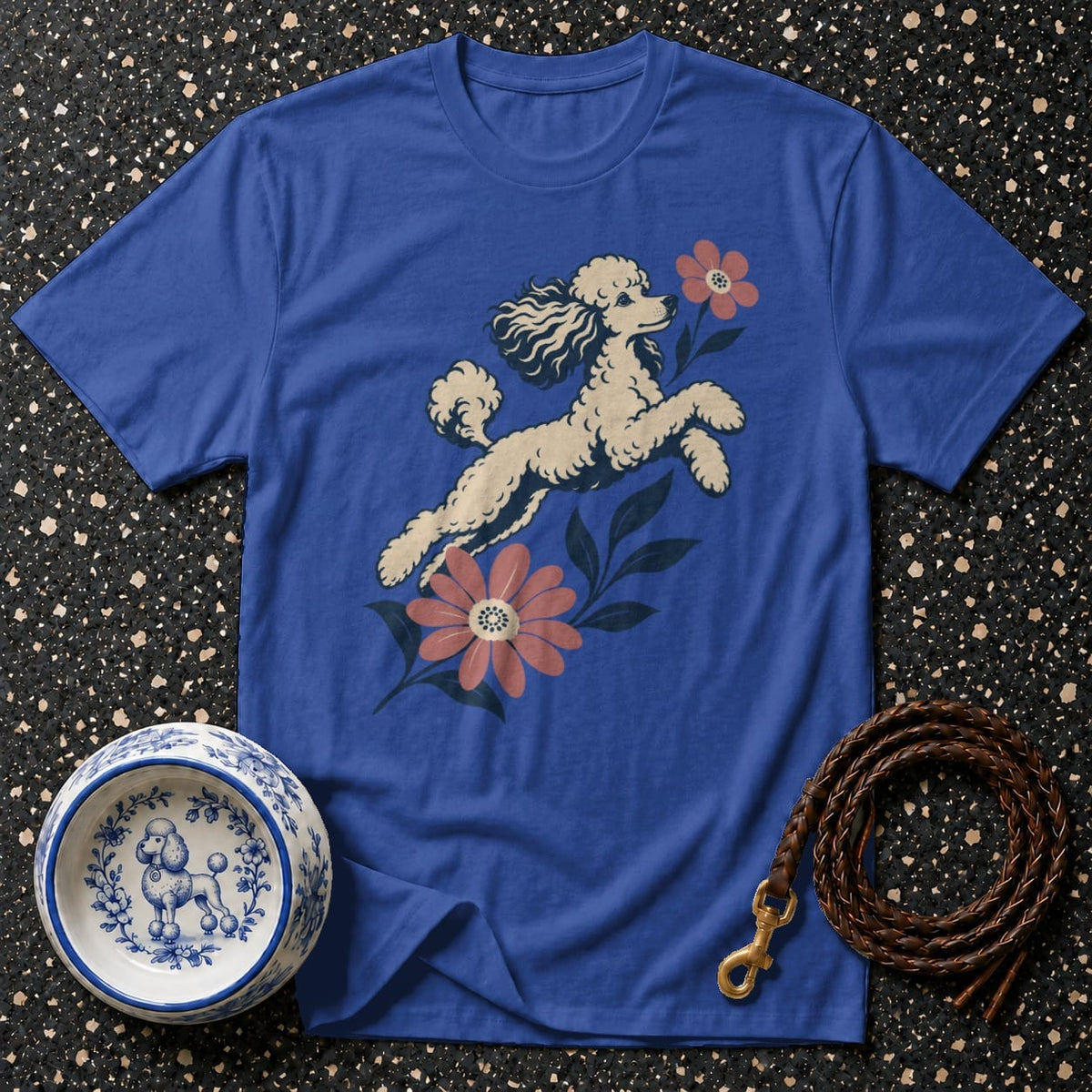 T-shirt Vintage Floral Poodle T-Shirt Vintage Poodle T-Shirt | Retro Floral Dog Tee