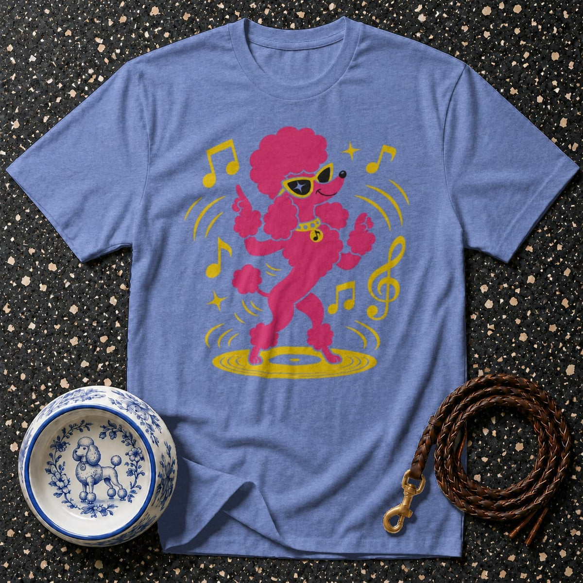 T-shirt Groovy Pink Poodle T-Shirt Dancing Poodle T-Shirt | Retro Dog Tee