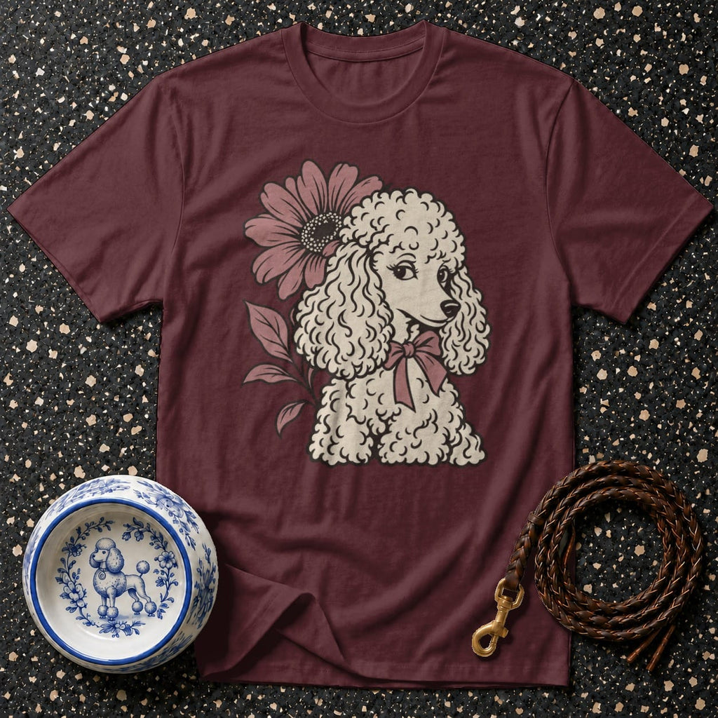 T-shirt Vintage Floral Poodle T-Shirt Poodle Floral T-Shirt | Premium Dog Apparel
