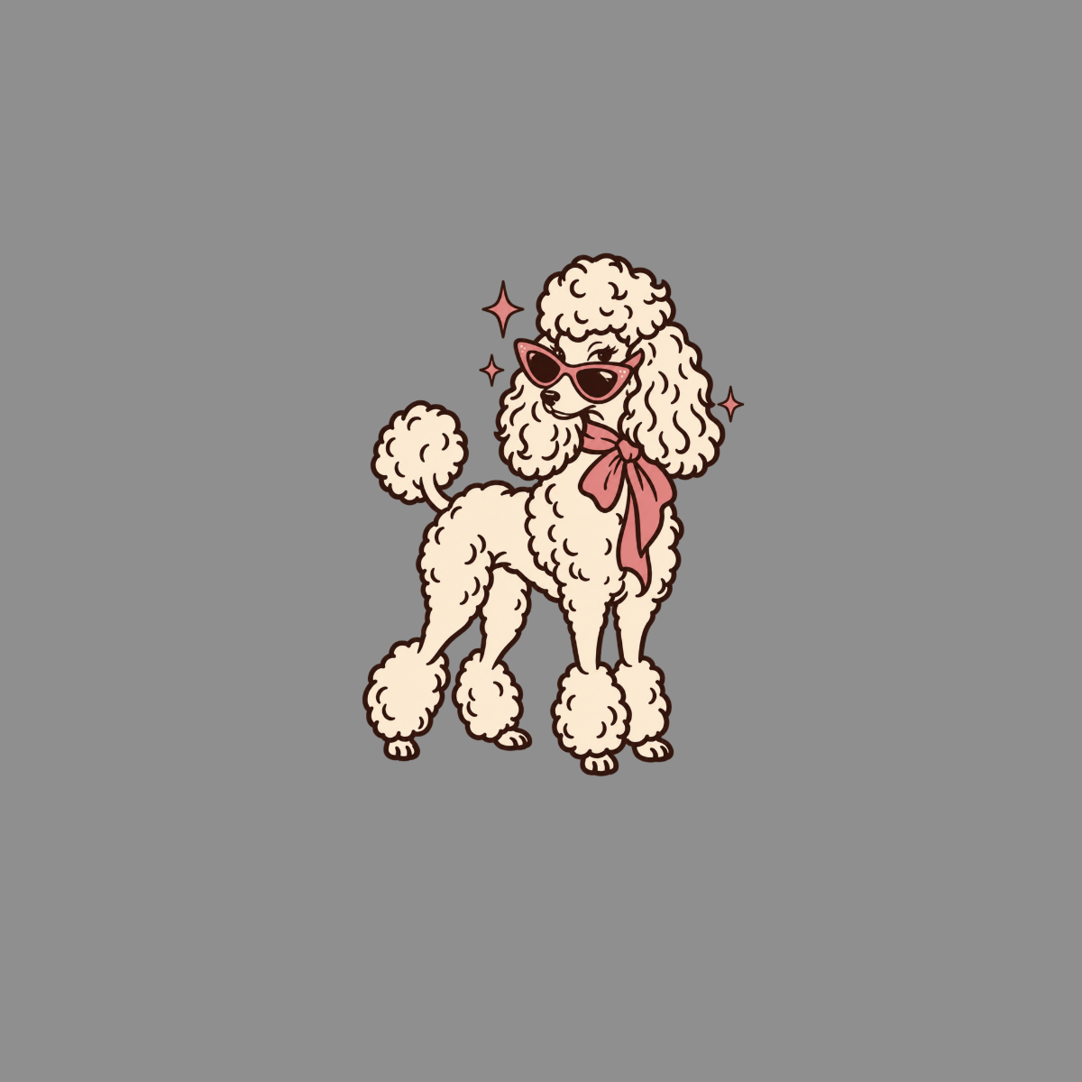 T-shirt Retro Glam Poodle T-Shirt Poodle with Sunglasses T-Shirt | Chic Dog Apparel