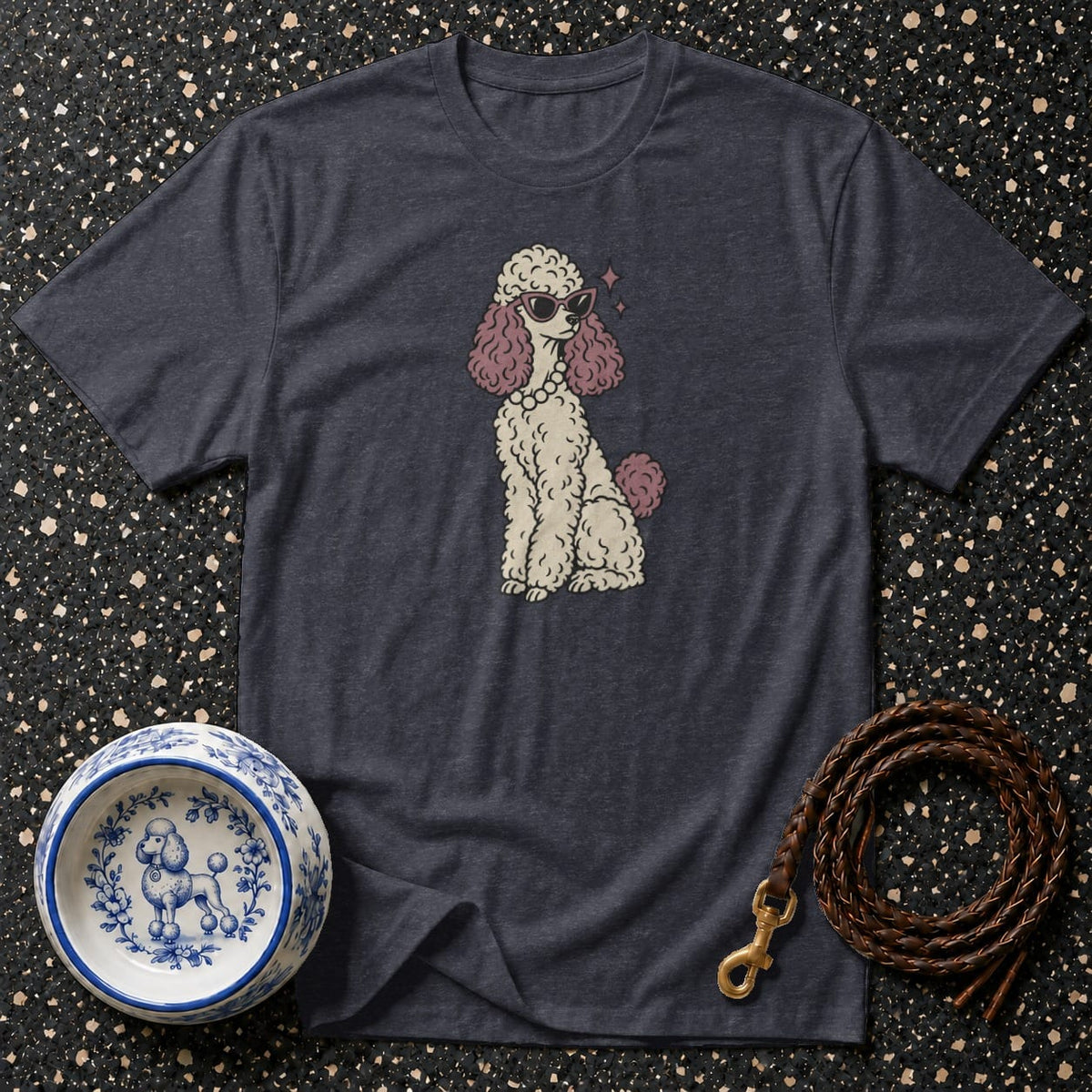T-shirt Vintage Glam Poodle T-Shirt Poodle With Sunglasses T-Shirt | Premium Dog Apparel