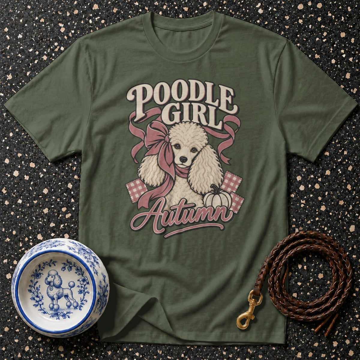 Retro Poodle Girl Autumn T-Shirt Poodle Girl Autumn T-Shirt | Premium Dog Apparel