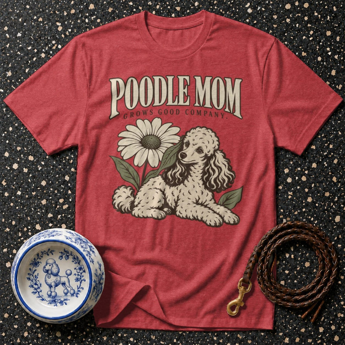 T-shirt Vintage Poodle Mom Floral T-Shirt Poodle Mom T-Shirt | Dog Lover Apparel
