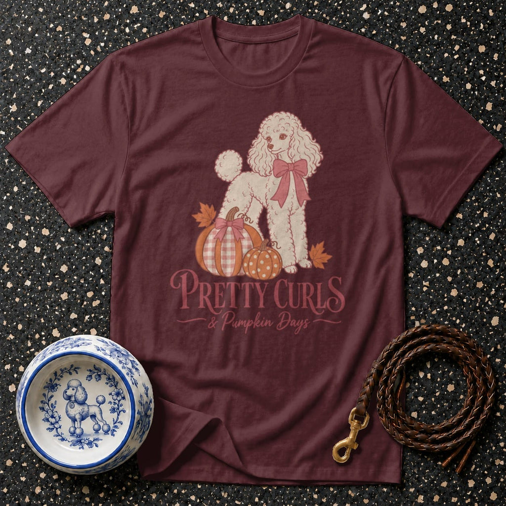 T-shirt Pretty Curls Fall Poodle T-Shirt Poodle Pumpkin Patch T-Shirt | Pretty Pups Apparel