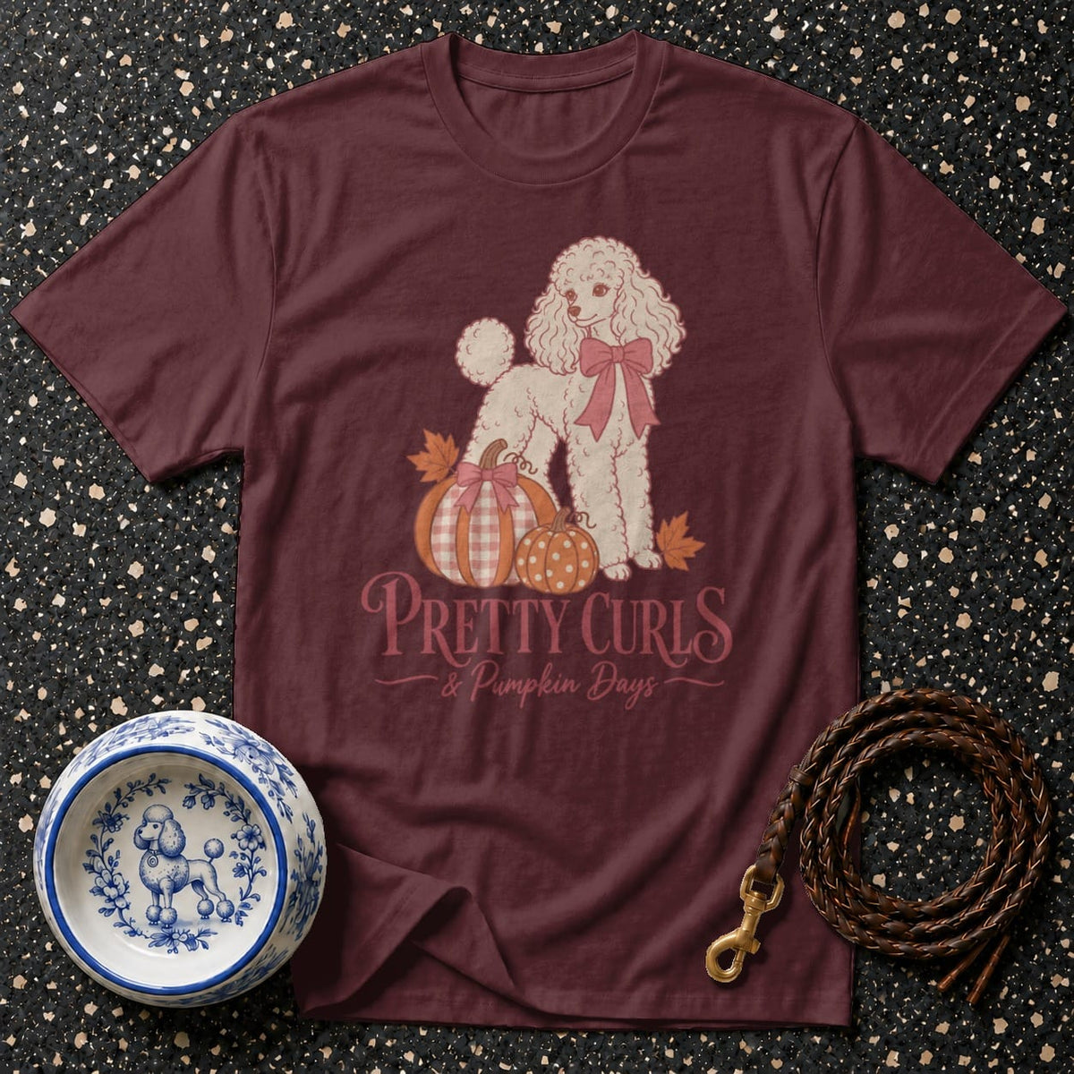 T-shirt Pretty Curls Fall Poodle T-Shirt Poodle Pumpkin Patch T-Shirt | Pretty Pups Apparel