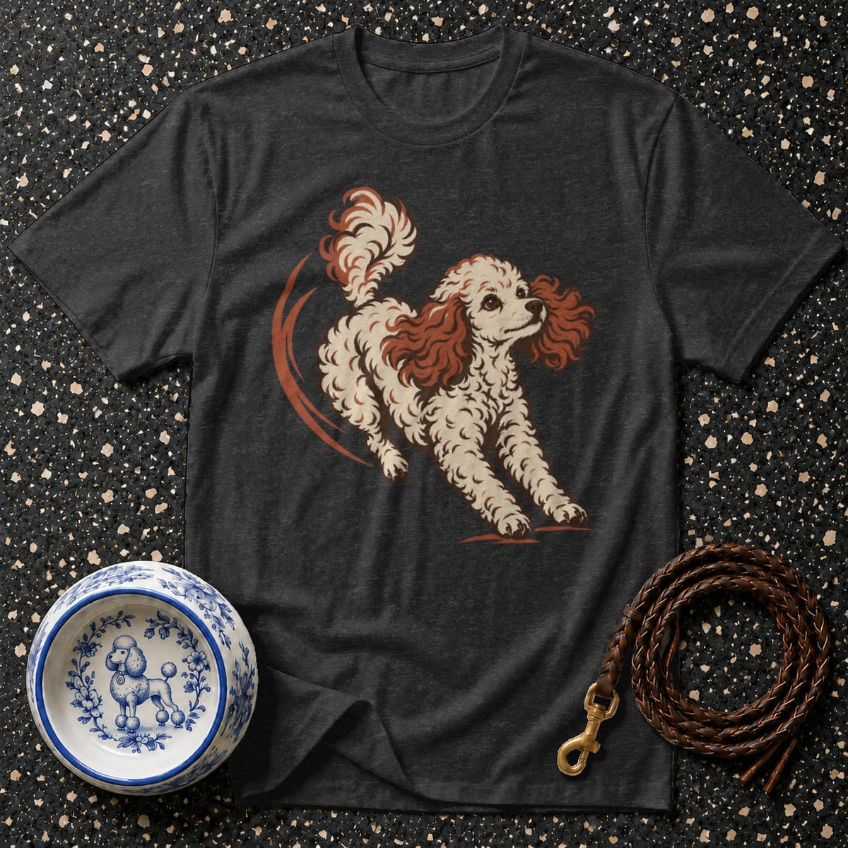 T-shirt Playful Miniature Poodle T-Shirt Poodle Graphic T-Shirt | Premium Dog Apparel