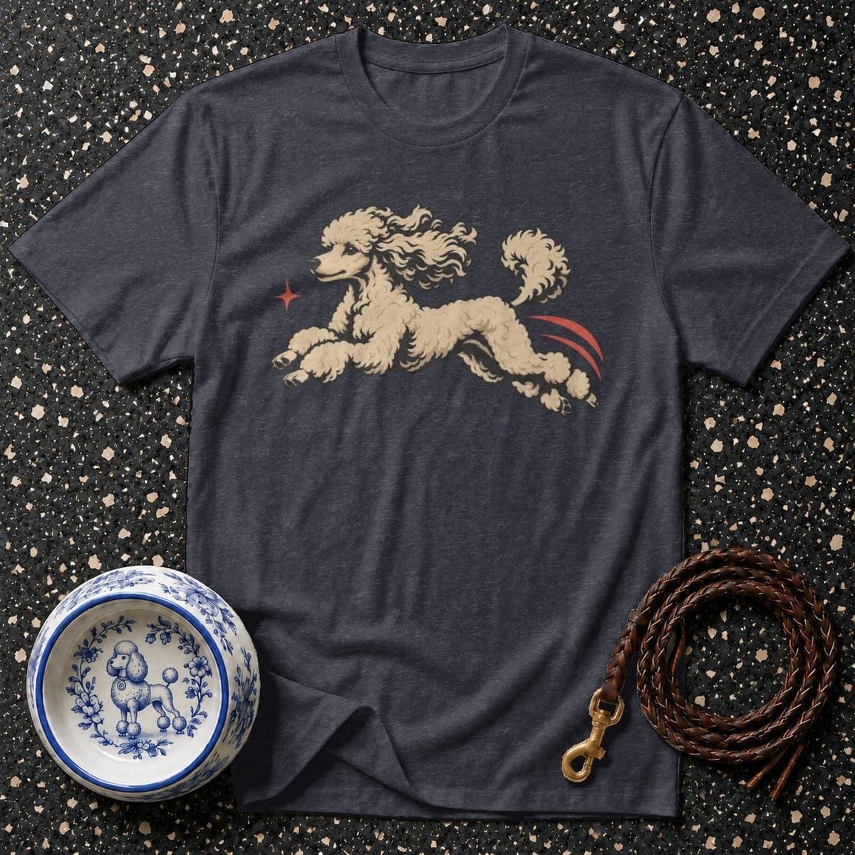 T-shirt Retro Leaping Poodle T-Shirt Jumping Poodle T-Shirt | Vintage Dog Graphic Tee