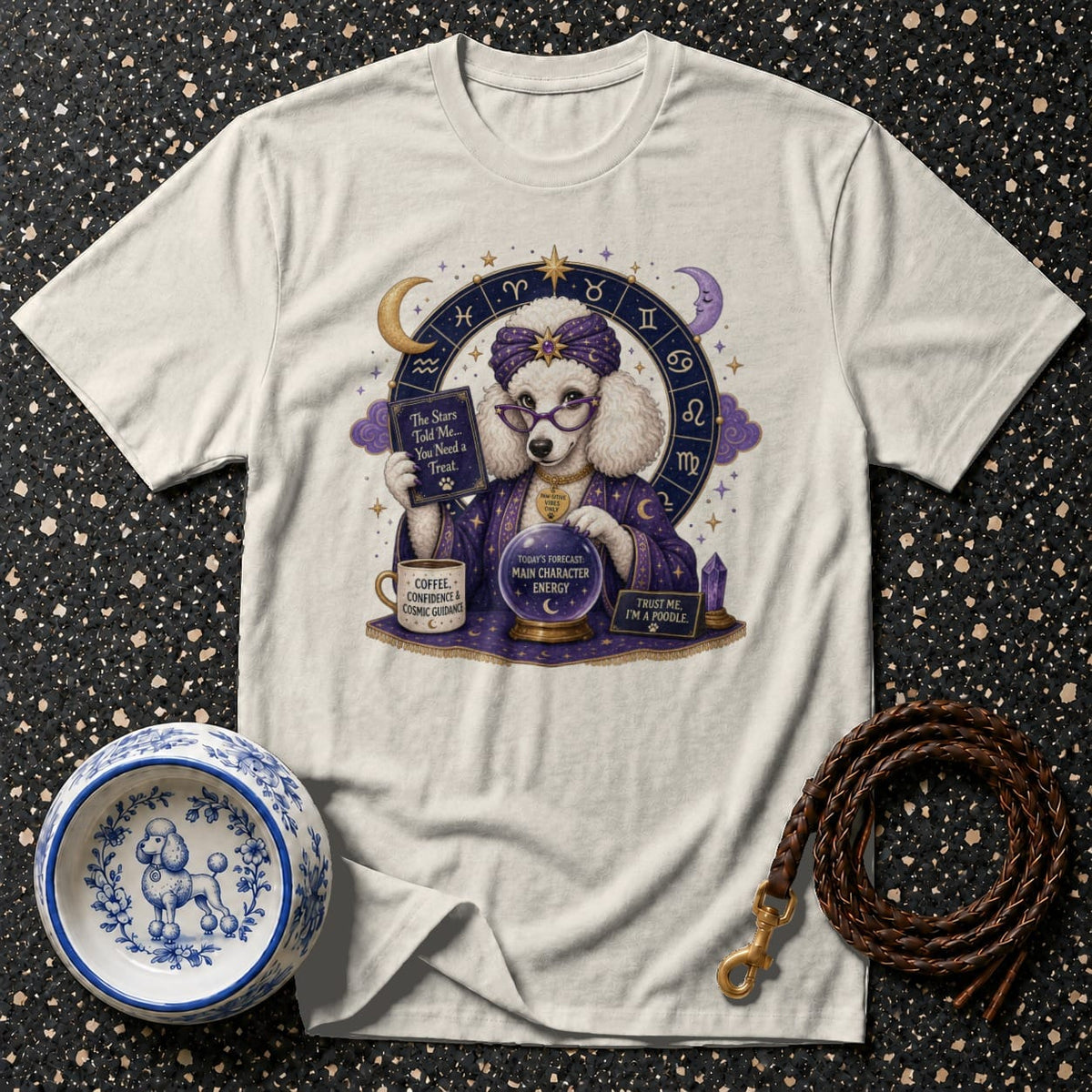 T-shirt Cosmic Fortune Poodle T-Shirt Poodle Fortune Teller T-Shirt | Cosmic Dog Lover Gift