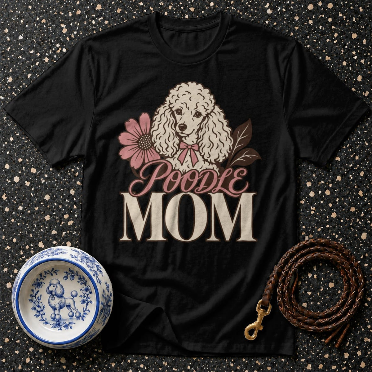 T-shirt Vintage Floral Poodle Mom T-Shirt Poodle Mom T-Shirt | Dog Lover Apparel