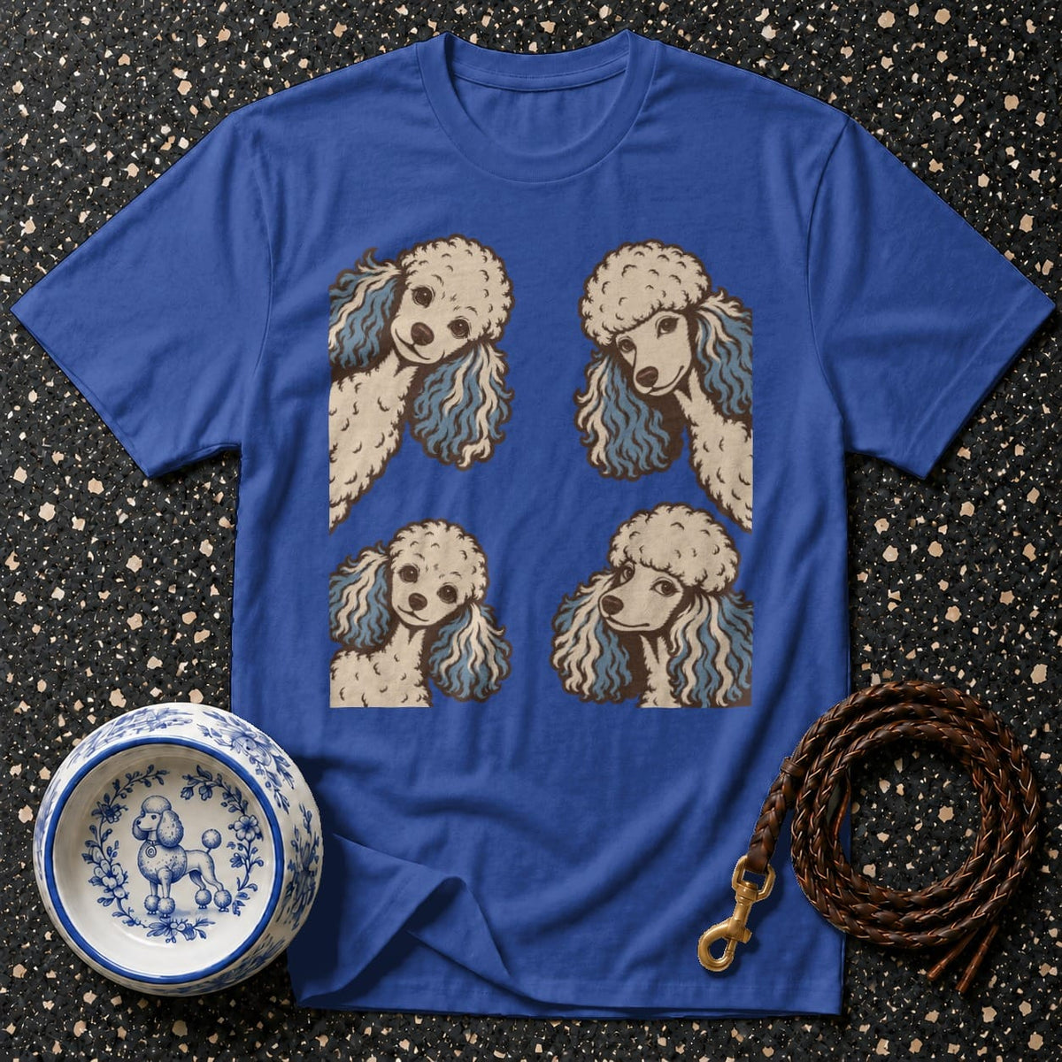 T-shirt Vintage Poodle Graphic T-Shirt Poodle Portrait T-Shirt | Adorable Dog Apparel