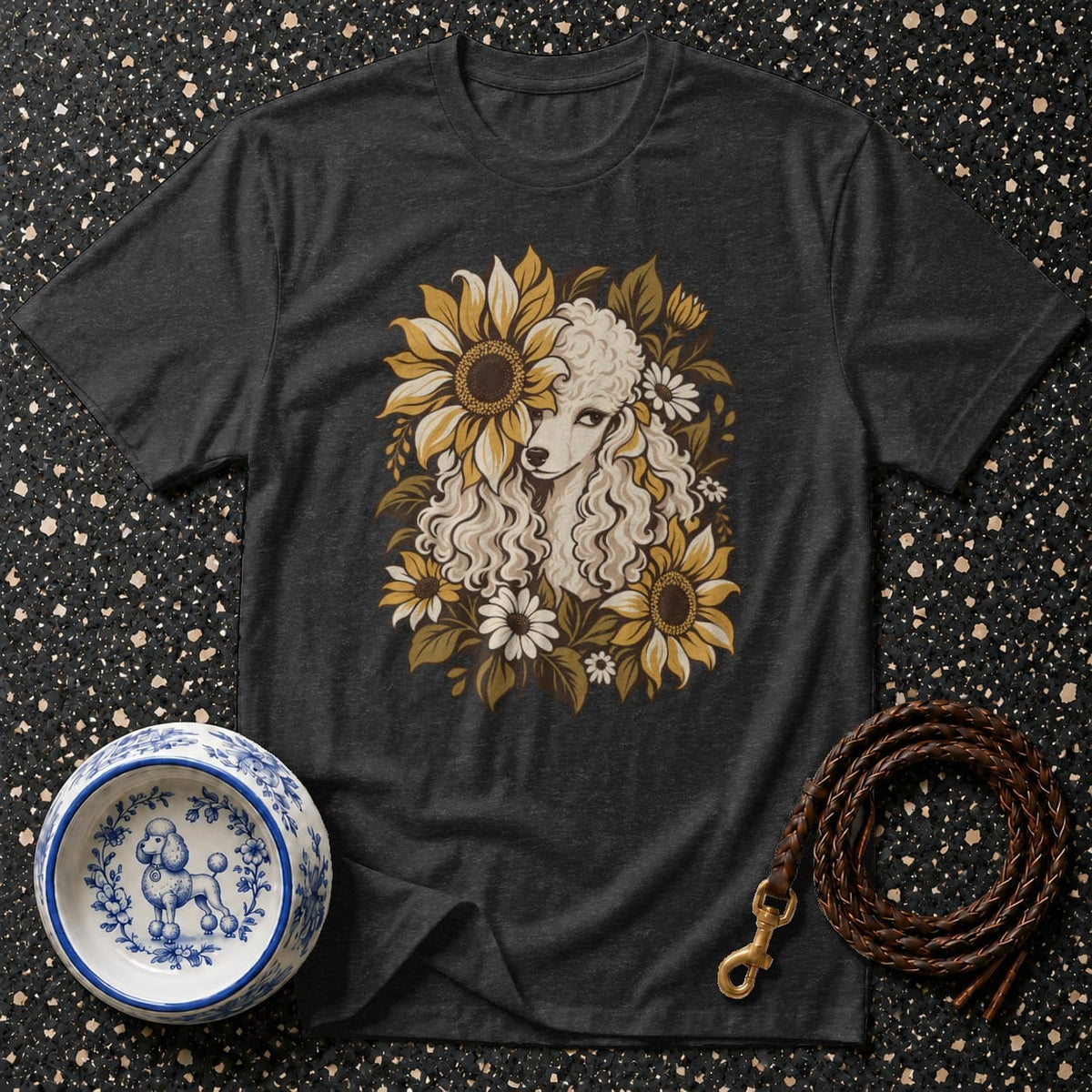T-shirt Sunflower Poodle Bloom T-Shirt Poodle Sunflower T-Shirt | Premium Dog Apparel