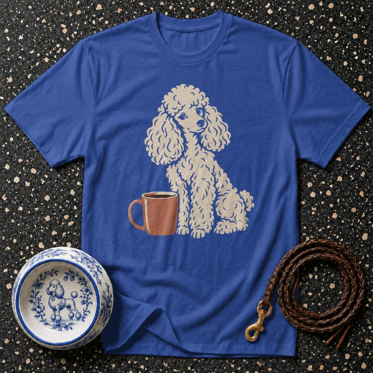 T-shirt Cozy Poodle and Coffee T-Shirt Poodle Coffee T-Shirt | Premium Dog Lover Apparel