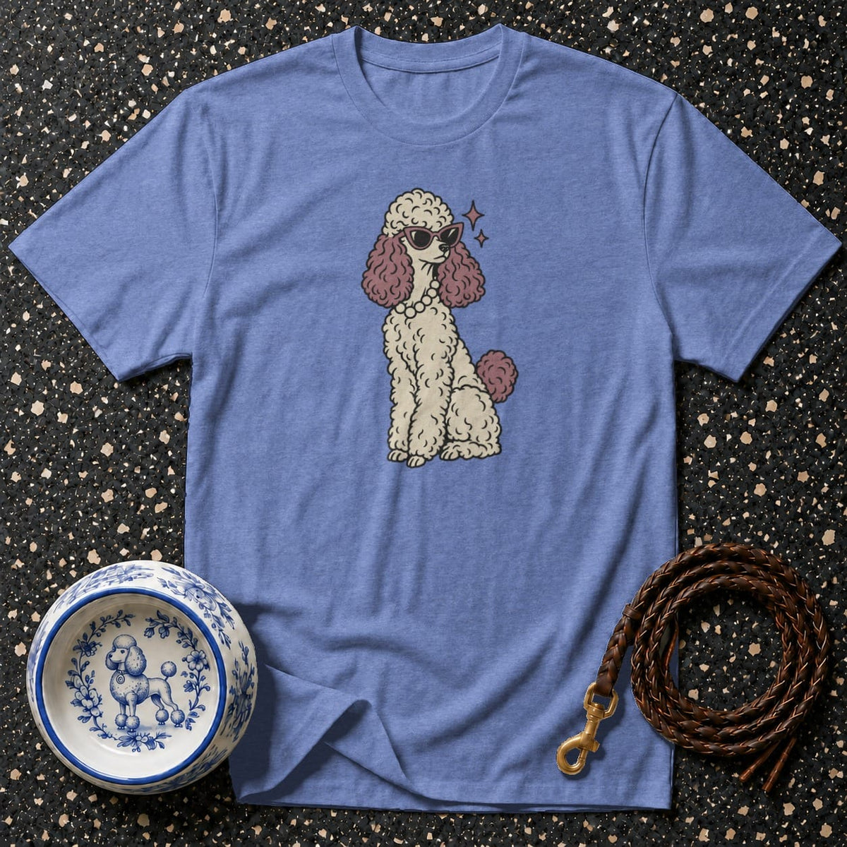T-shirt Vintage Glam Poodle T-Shirt Poodle With Sunglasses T-Shirt | Premium Dog Apparel