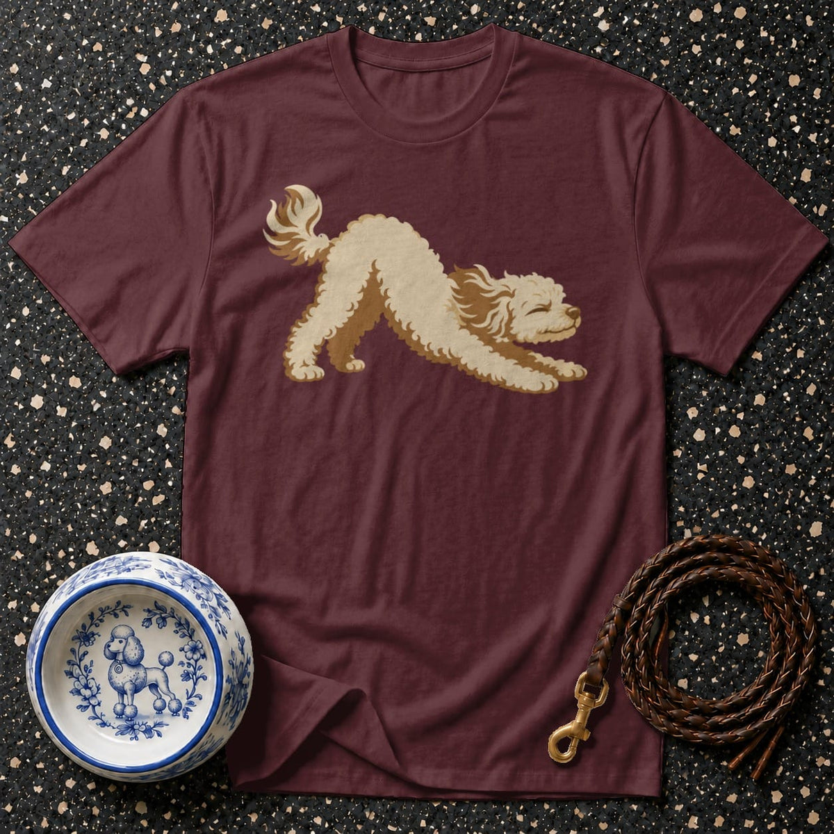 T-shirt Morning Stretch Poodle T-Shirt Playful Poodle T-Shirt | Premium Dog Apparel