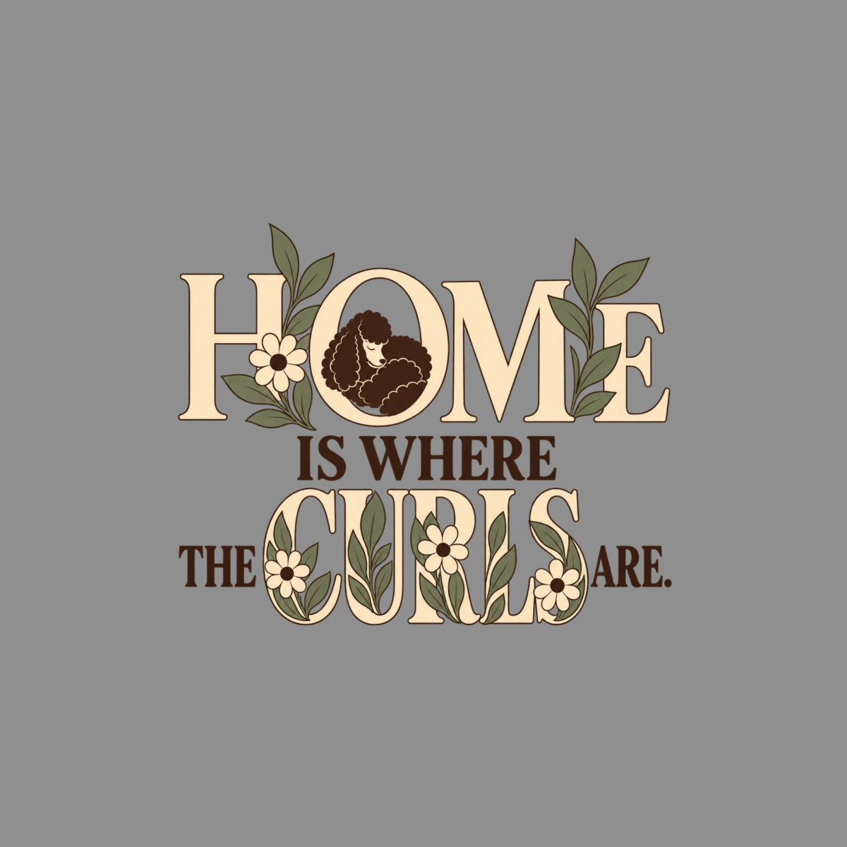 T-shirt Poodle Curls Floral T-Shirt Home Is Where The Curls Are T-Shirt | Poodle Lover Apparel