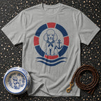 Nautical Poodle Lifebuoy T-Shirt Nautical Poodle T-Shirt | Premium Dog Apparel