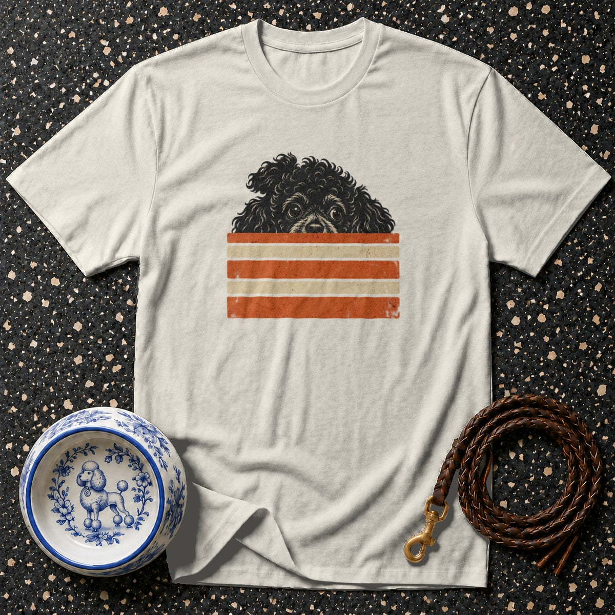 Retro Peeking Poodle T-Shirt