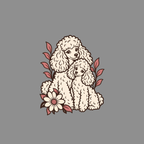 T-shirt Retro Floral Poodle Duo T-Shirt Poodle Love T-Shirt | Cute Dog Apparel