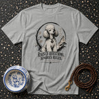 Gray t-shirt with a stylized poodle illustration and Japanese text.