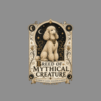 Poodle against starry background, "Breed of Mythical Creature" text.