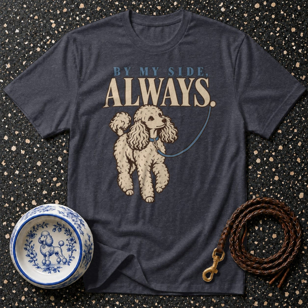 T-shirt By My Side Poodle T-Shirt Poodle Graphic T-Shirt | Vintage Dog Lover Tee