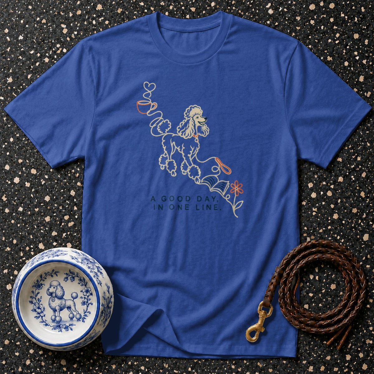 Good Day Poodle Line Art T-Shirt