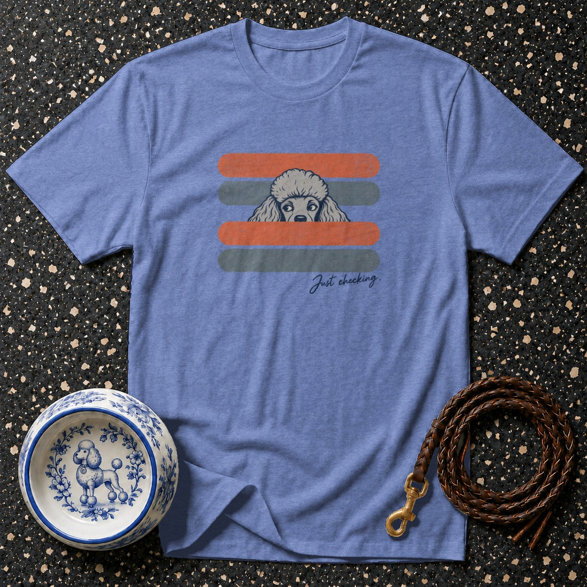 Just Checking Retro Poodle T-Shirt