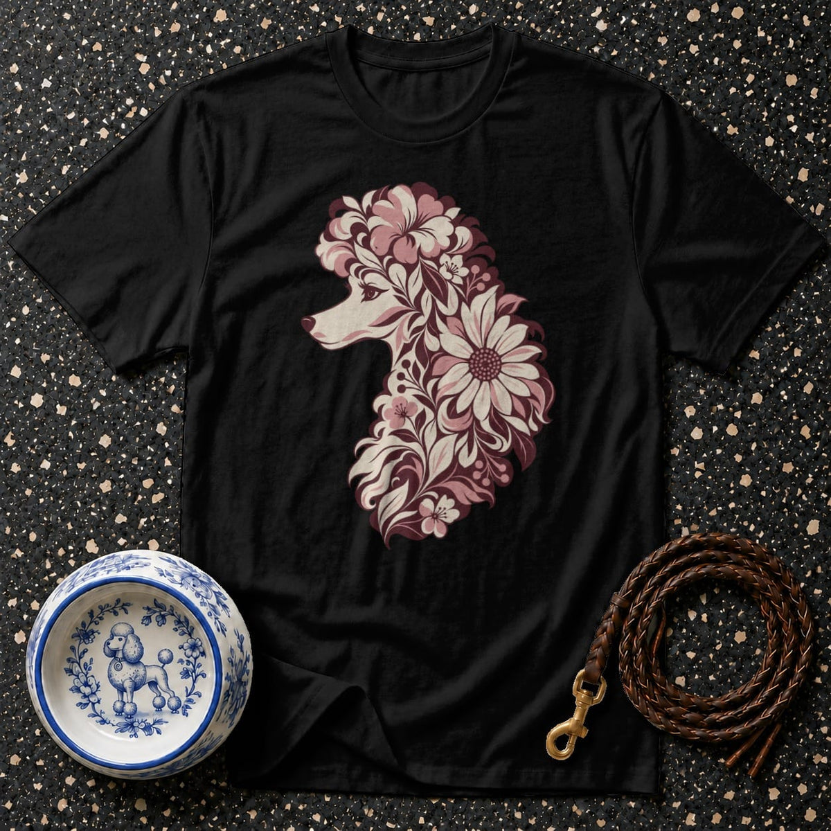 T-shirt Botanical Floral Poodle T-Shirt Floral Poodle T-Shirt | Premium Dog Apparel