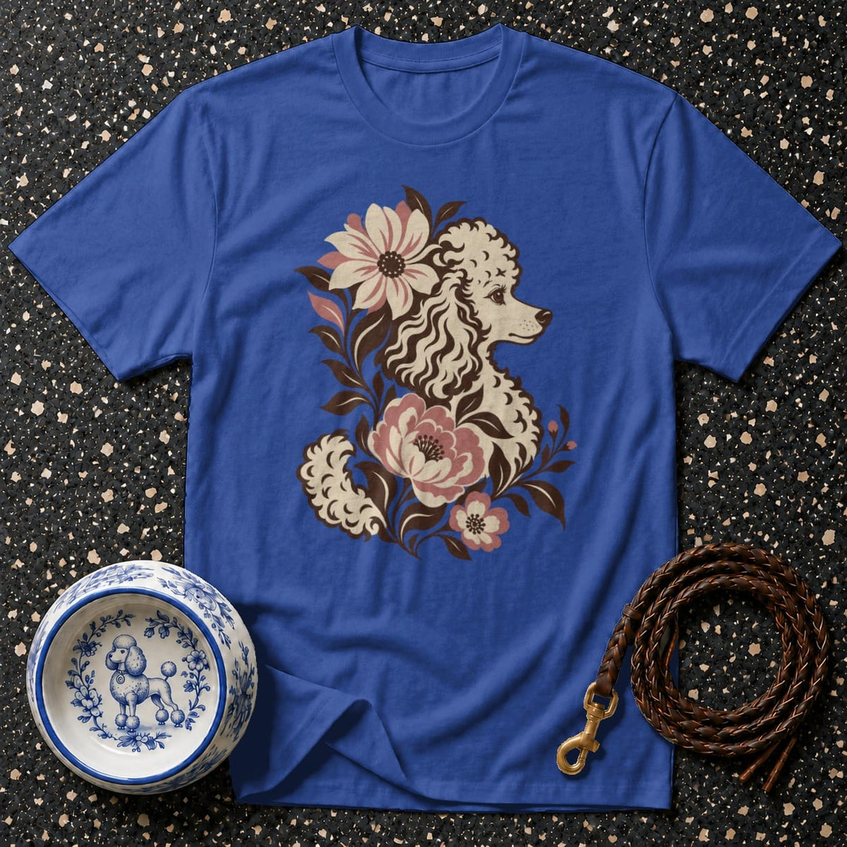 T-shirt Vintage Floral Poodle T-Shirt Vintage Poodle Floral T-Shirt | Retro Dog Art Tee